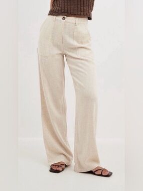 NWT Na-kd Flowy Linen Pants Size EU38/US 8